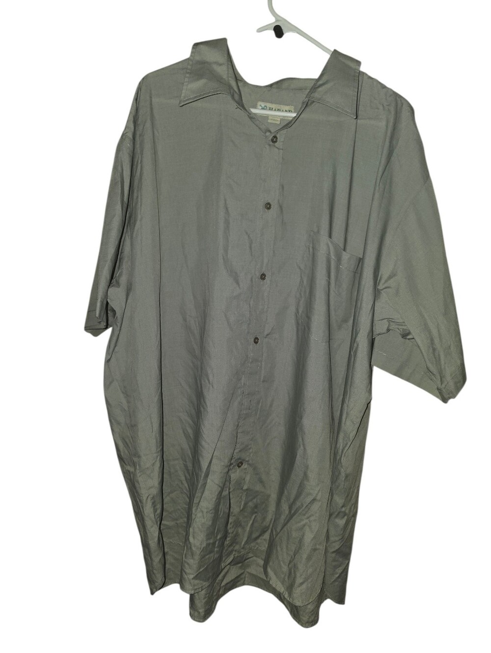 6/11/30. Haband Mens  Gray Short Sleeve Button-Up Shirt